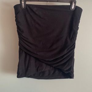 James Perse Black Ruched Mini Skirt, Size 3